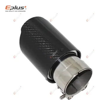 汽車通用亮面碳纖維排氣管尾嘴排氣系統管消音器噴嘴直通不銹鋼銀色 12 最佳銷售 f30排氣 - №4