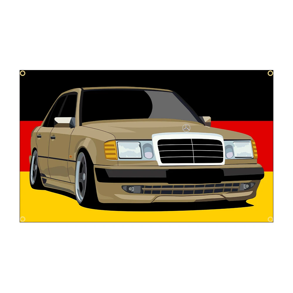 2X3FT 3X5FT BZ سيارة W124 سيارة العلم البوليستر السيارات الألمانية المشارك راية للديكور نسيج ديكور غرفة المنزل في الهواء الطلق