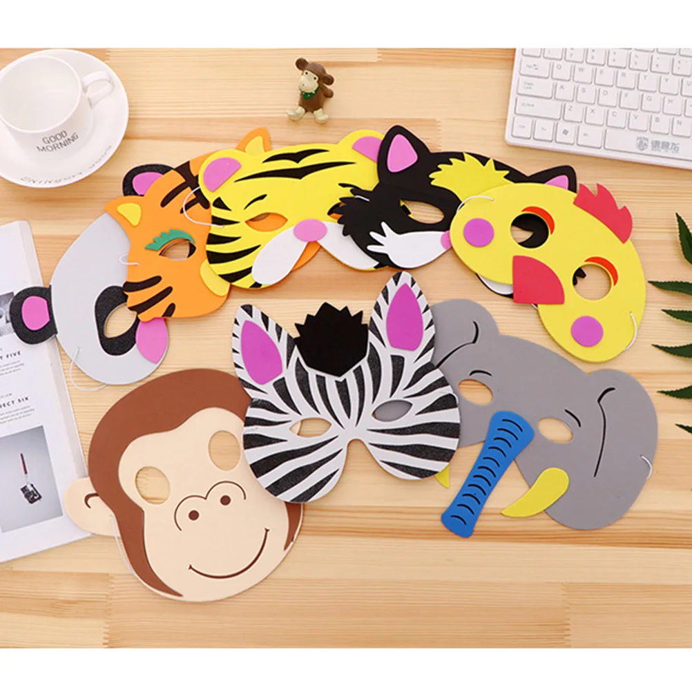 16 Uds. Mascarilla facial de animales para niños, recuerdos de fiesta de cumpleaños, disfraces, Idea de regalo creativa única y elegante, mascarilla facial divertida