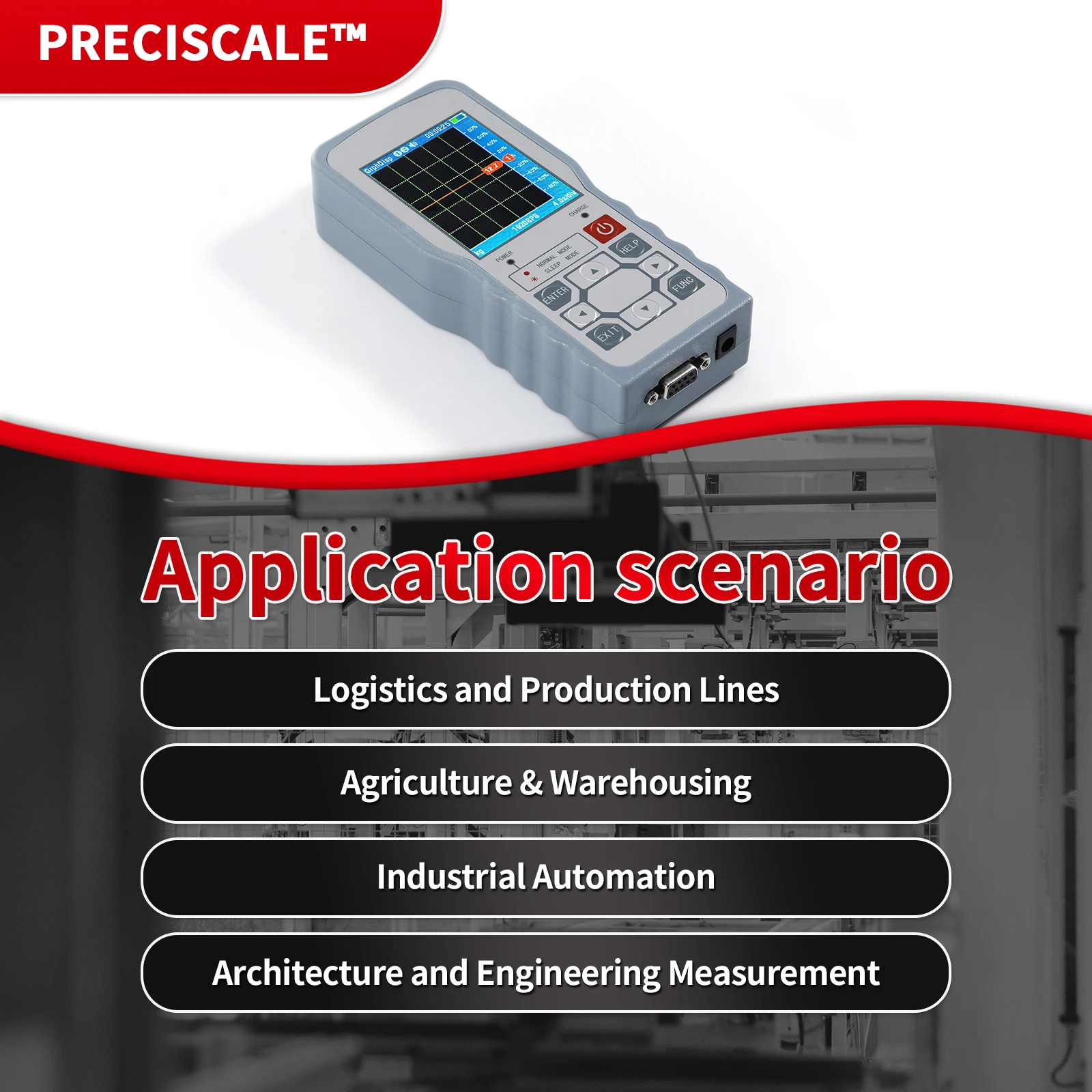 Цифровой датчик силы тензодатчика, обнаружение пика/Valley, экран непрерывной формы сигнала, одноканальный экран стержневой диаграммой, RS-232