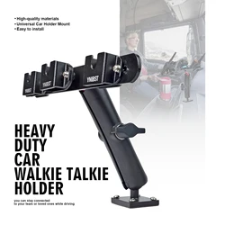 Handheld CB Radio/Mic Holder Mount, for Commercial Vehicles Car and Wall, for Portable CB Radio&Mic with Clip/Round Knob