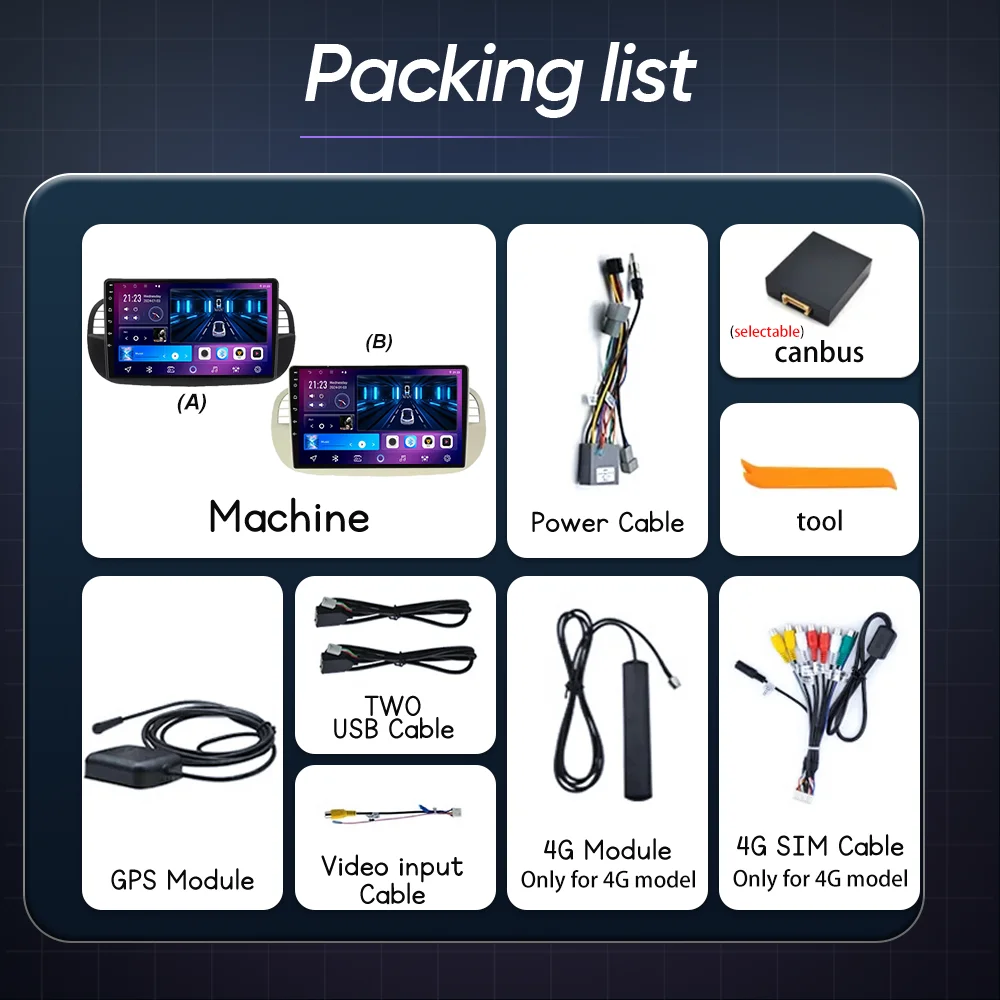 Car DVD Android 15 Radio Stereo For Fiat 500 2007-2015 Auto Multimedia Player Head Unit High-Performance CPU WIFI GPS Navigation