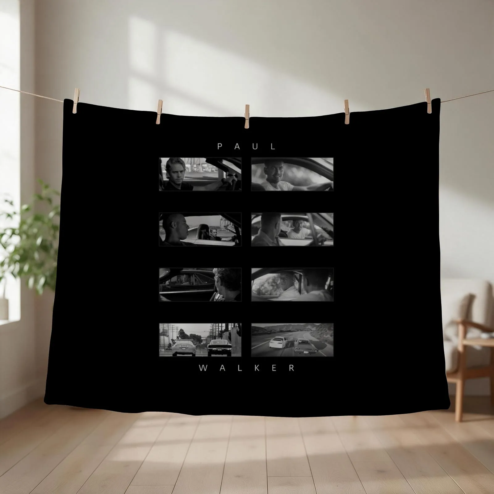 Paul Walker - FAST FURIOUS Throw Blanket couch cozy soft plush fuzzy picnic outdoor blanket