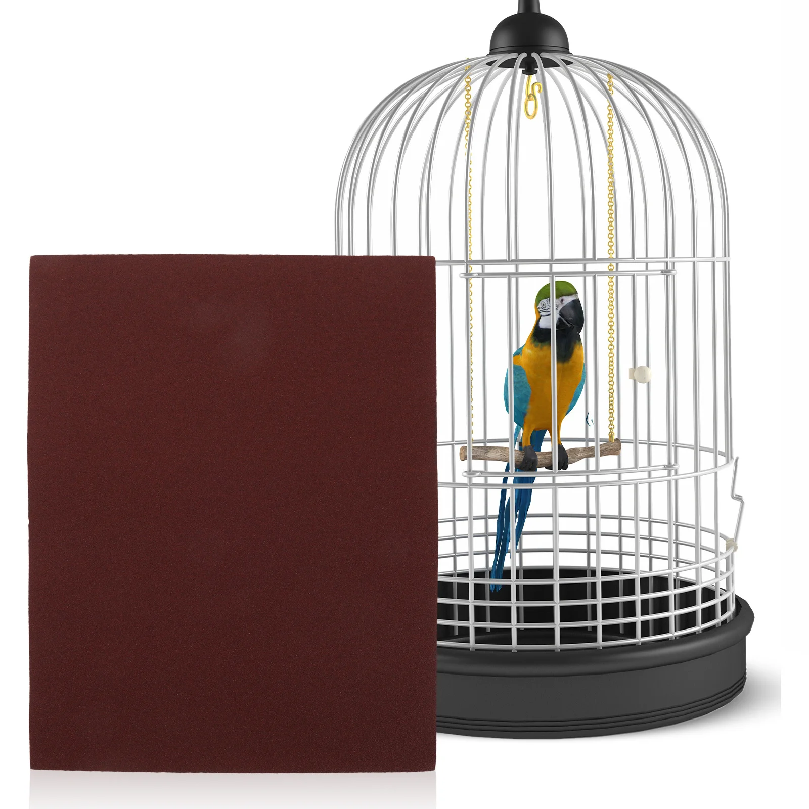 

20Pcs Bird Sandpaper for Claws Cage Floor Liner Sheets Pet Grinding Material Natural Wear Resistant Brown Sandpaper Sheets