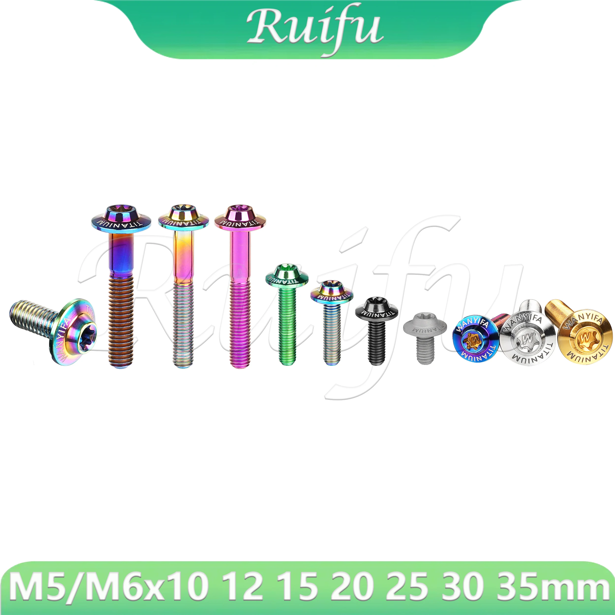 

Ruifu Titanium Bolt M5/M6x10/12/15/20/25/30/35mm Torx head Screws is suitable for Locomotive shell Modification