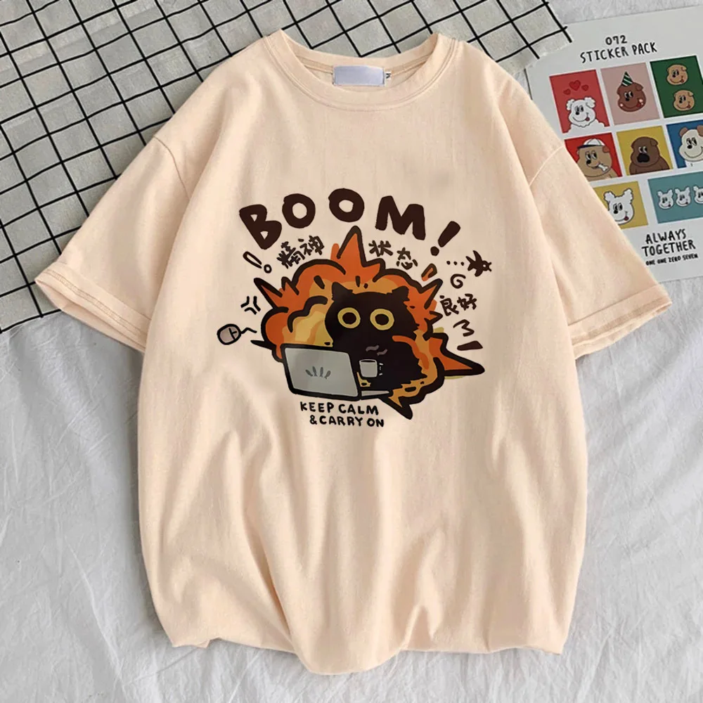 

Cartoon Cat t shirt teen korean clothes graphic hip hop Pastel Trendy t-shirt Vintage Psychedelic Pastel 2000s Grunge women