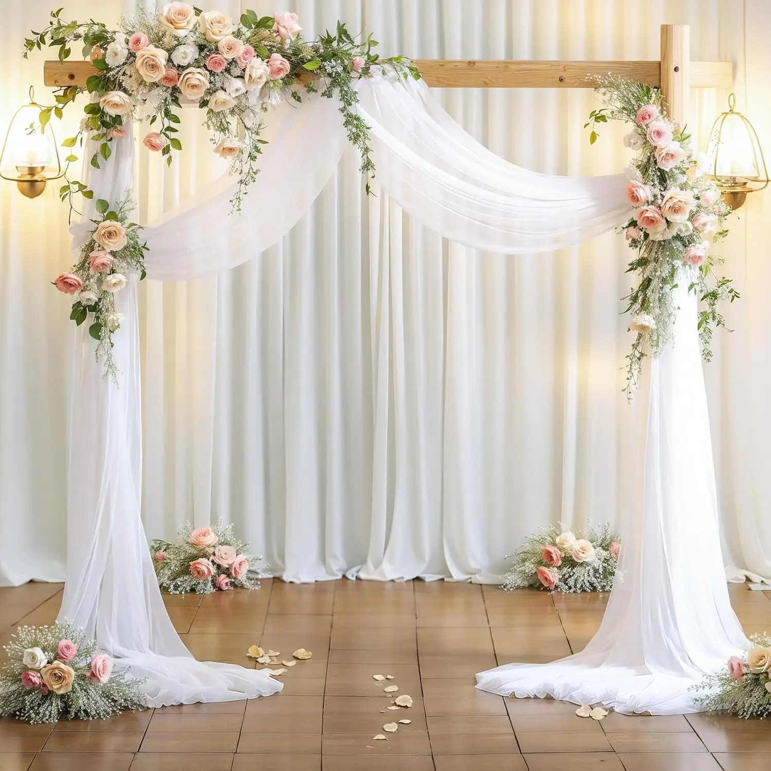 

Wedding Arch Draping Fabric Sheer Arch Drapes Burgundy Chiffon Outdoor Curtain Backdrop for Wedding Ceremony Party Ceiling Decor