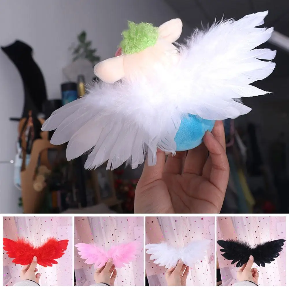 Bonita muñeca de algodón con alas de peluche suave Corea Kpop 20CM muñeca alas de plumas juguete ídolo de dibujos animados muñeco de peluche ala niñas