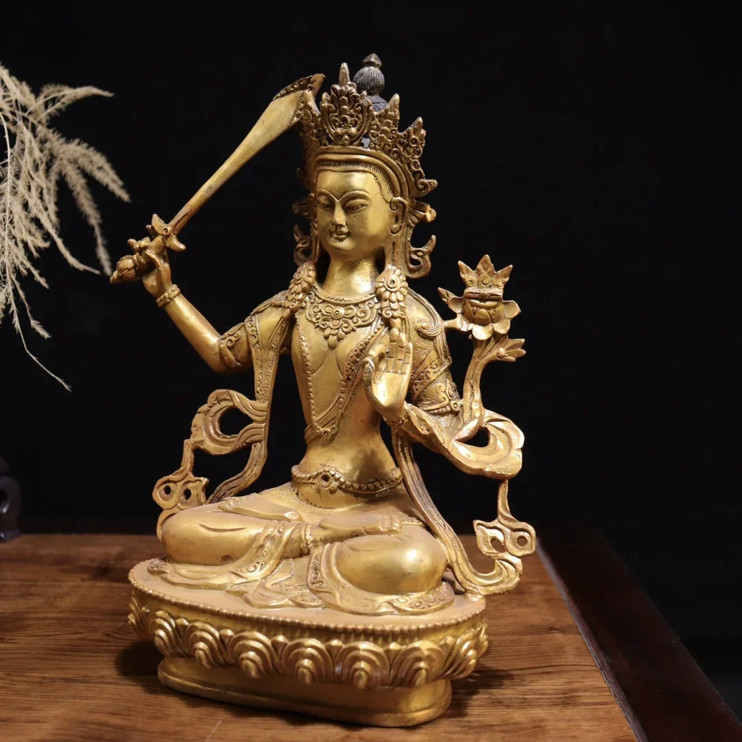 High-Quality Tibetan Brass Statues - Medicine Buddha & Manjushri Bodhisattva - Exquisite Home Decoration Ornaments, Unique Gifts