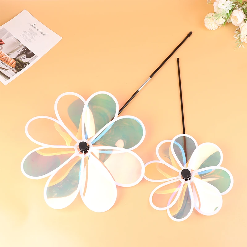 1Piece Sunflower Windmill Pinwheel Colourful Sequins Foldable Windmill Carry Camping Picnic Home Garden Decoration Outdoor Toys