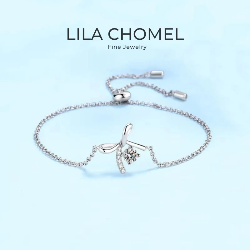 

Daughter Adult's Day Gift Platinum PT950 Butterfly Bracelets 0.3CT Moissanite Diamond Women Birthday Girl Engagement Jewelry ins