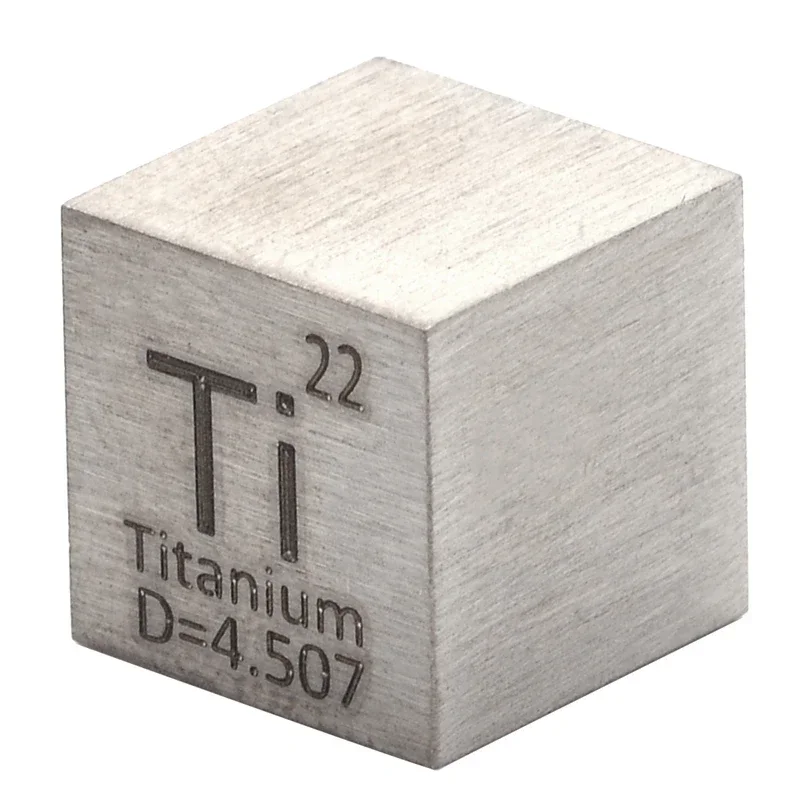 High Purity Titanium Ti Metal Carved Element Periodic Table 10x10x10mm Cube For Collection Class Teaching Supplies