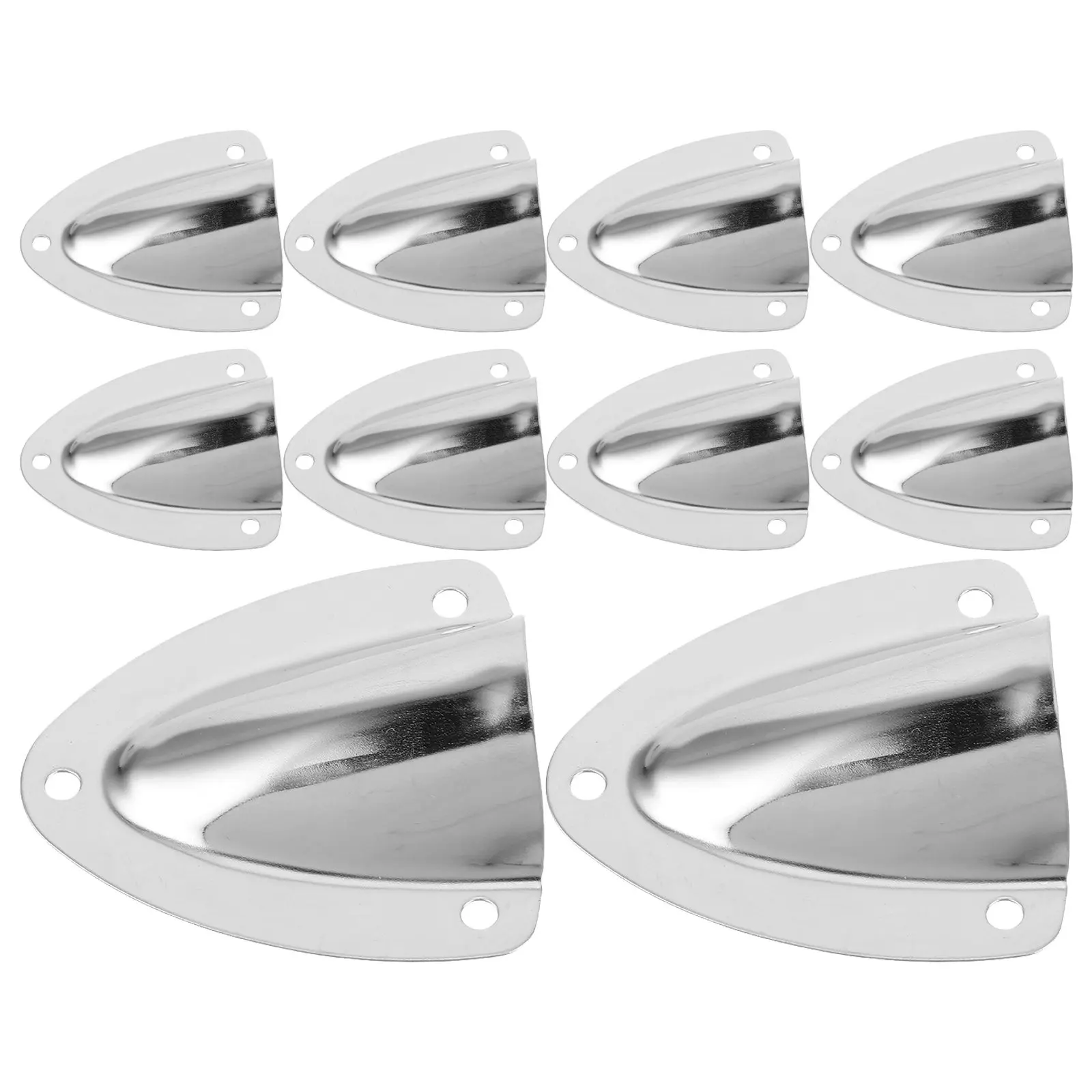 10Pcs Stainless Steel Boat Marine Vent Cover Clam Shell Air Ventilation Grille for Yacht Engine Cabin Airflow Exhaust Vent Cap