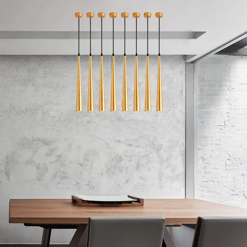 LED Hanging Lamp Anti-Glare Dimmable Kitchen Pendant Light Cone Long Tube 7W 9W 12W 15W Ceiling Spot Lighting Fixtures