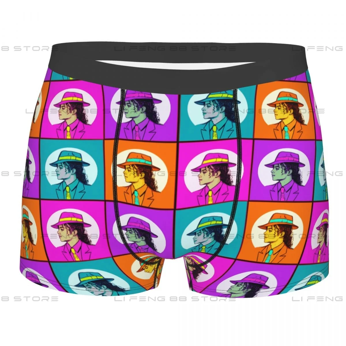 Colour POP Men Boxer Briefs Michael Jackson Highly Breathable Underwear Top Quality Print Shorts Birthday Gifts