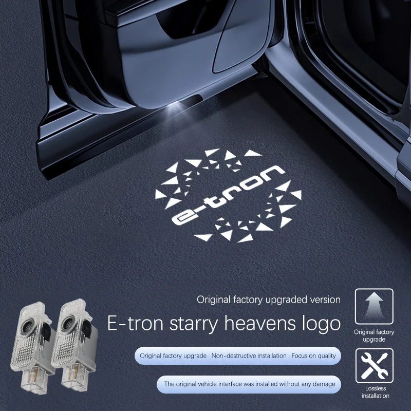 LED Projector Shadow Light Car Door Welcome Lamp For Audi E-tron 2019 2020 2021 2022 E-tron Car Accessories