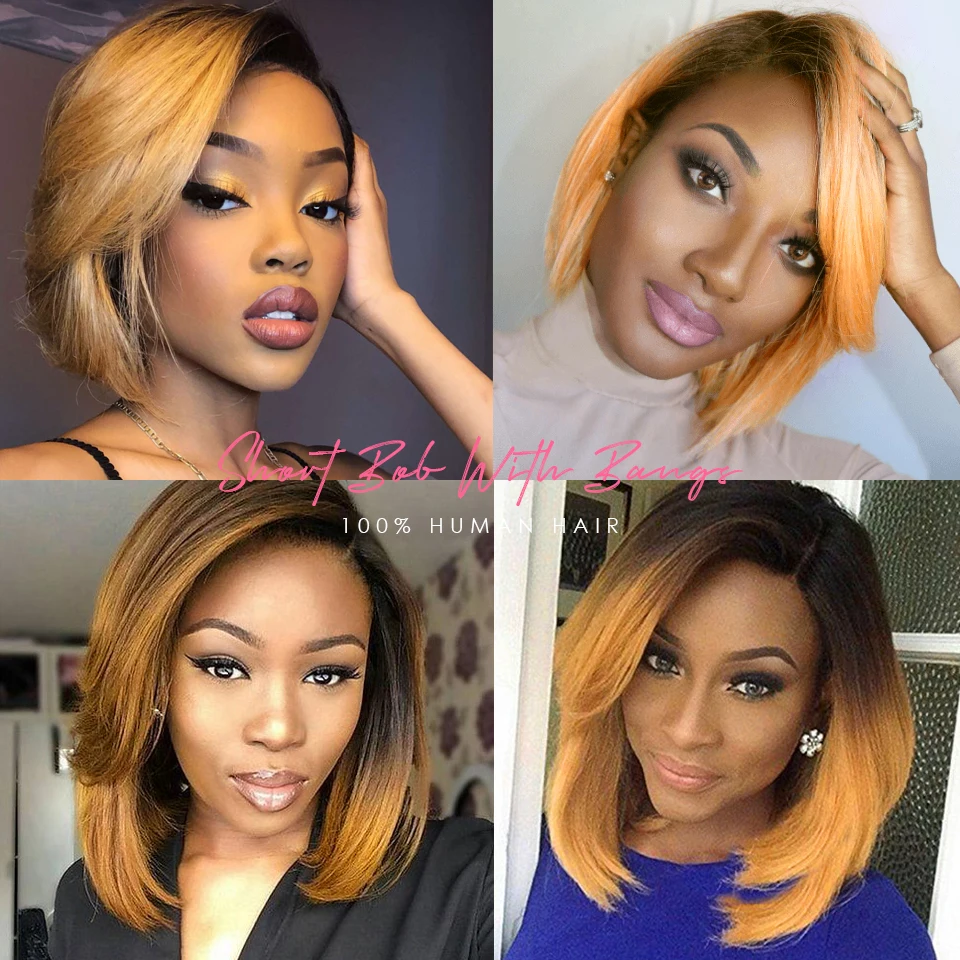 Blond Bob Wig Short Lace Front Straight Wig 13x5x1 T Part Bob Lace Human Hair Wigs for Women Pre Plucked Brazilian Remy Hair Wig