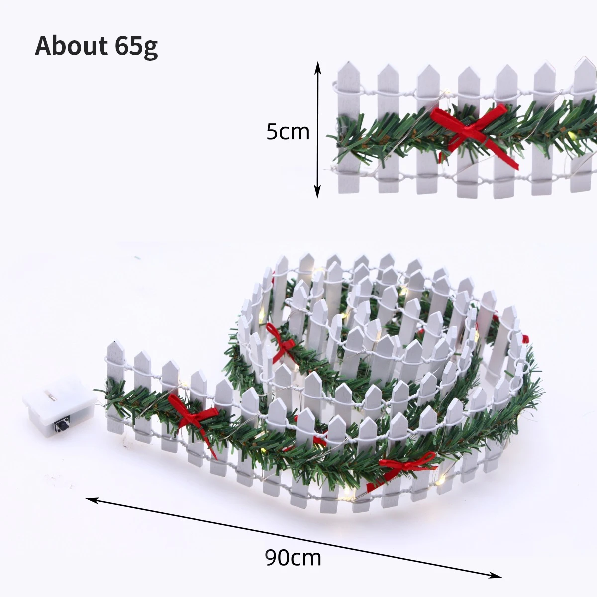 Led Fairy String Lights - Pagar Kayu Miniatur Taman Peri Natal
