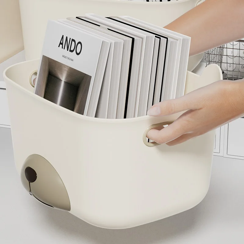 10L Bear Shape Storage Box, Stackable Plastic Organizer for Pens Makeup & Desk Supplies, Lightweight Home Office Desk Tidy