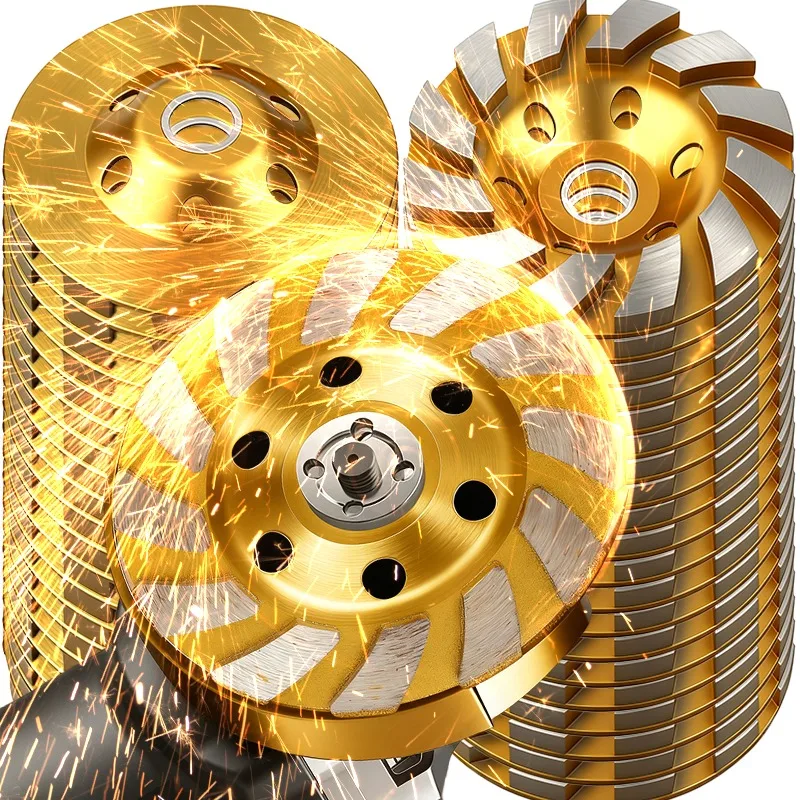 Diamonds Grinding Pad Safety Golden Tough Stone Grinding Efficient Stable Concrete Surfacing Easy Use Floor Wall Renovation Tool