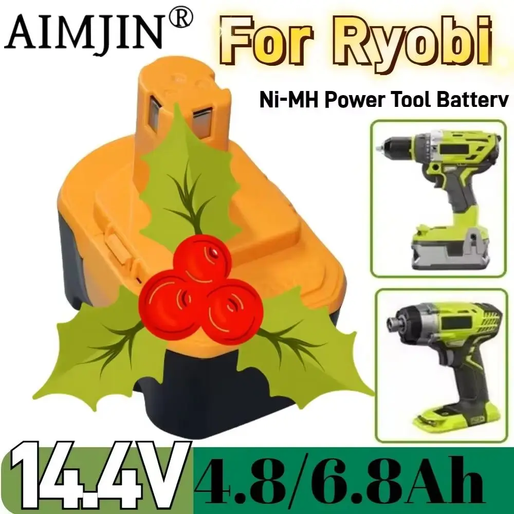 

For Ryobi Cordless Drill Replacement Battery 14.4V 4800/6800/9800mAh NI-MH Compatible with R10521 RY6201 RY6202 130224010 130224