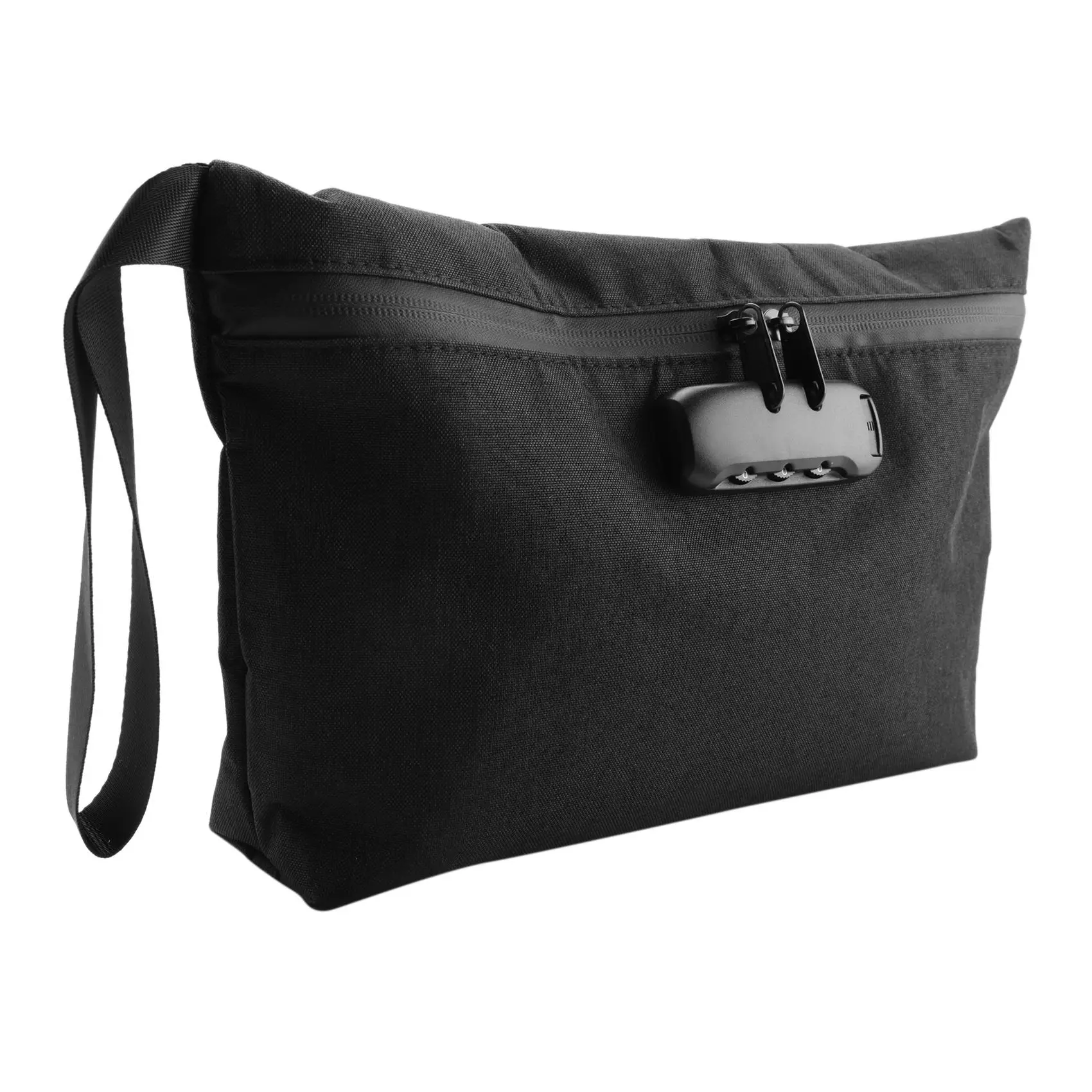 Money Bag With Lock,11X7.5In Money Pouch For Travel Storage, Durable Smell Proof Bag With Zipper For Cash, Bank Deposits