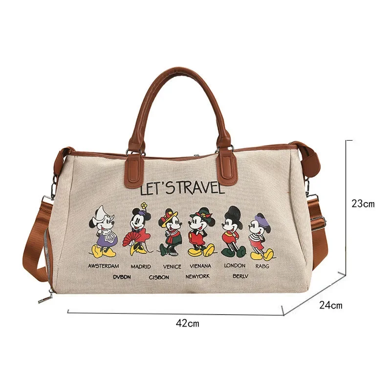 Disney Travel Bag for Women Girl Man Luggage Duffle Bag Tote Mickey Mouse Durable Canvas Large Capacity Cute Fashion Brand