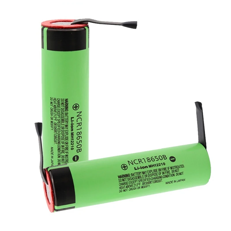 18650 Battery NCR18650B 3.7V 3400mah Lithium 18650 Rechargeable Batteries with DIY Welding Nickel Sheet