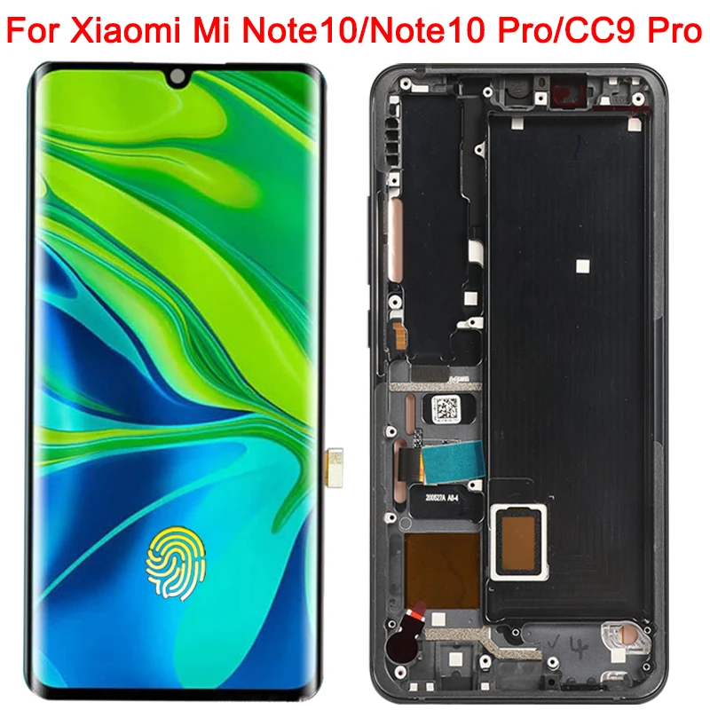 

Original Mi CC9 Pro LCD For Xiaomi Mi Note 10 Pro Display Frame 6.47 Inch Mi Note10 Lite M1910F4G LCD Display Touch Screen Parts