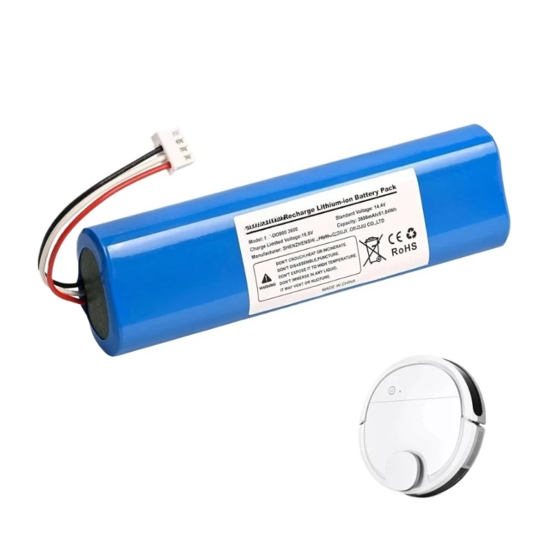 For Ecovacs Deebot Ozmo 900 901 905 920 930 937 N8 Pro Li - ION Robot Vacuum Cleaner Battery Replacement Battery 14.4Av 6800mAh