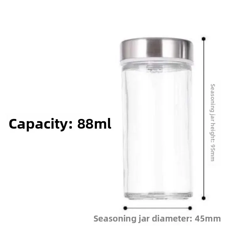 Stainless Steel Rotating Sealed Glass Seasoning Bottle for Seasoning (Separate Glass Bottle)