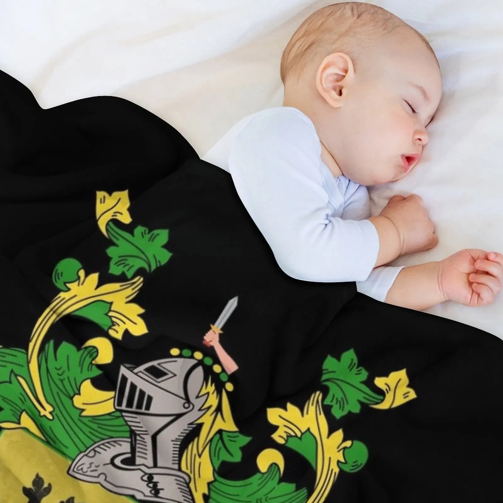 O'Rourke Coat of Arms O'Rourke Family Crest Throw Blanket Sofas Camping Blankets