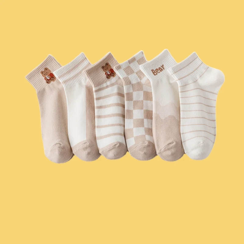 

3/5/10 Pairs High Quality Summer Short Thin Boat Socks Women's Cotton Short Socks Moisture Wicking Mid-tube Socks