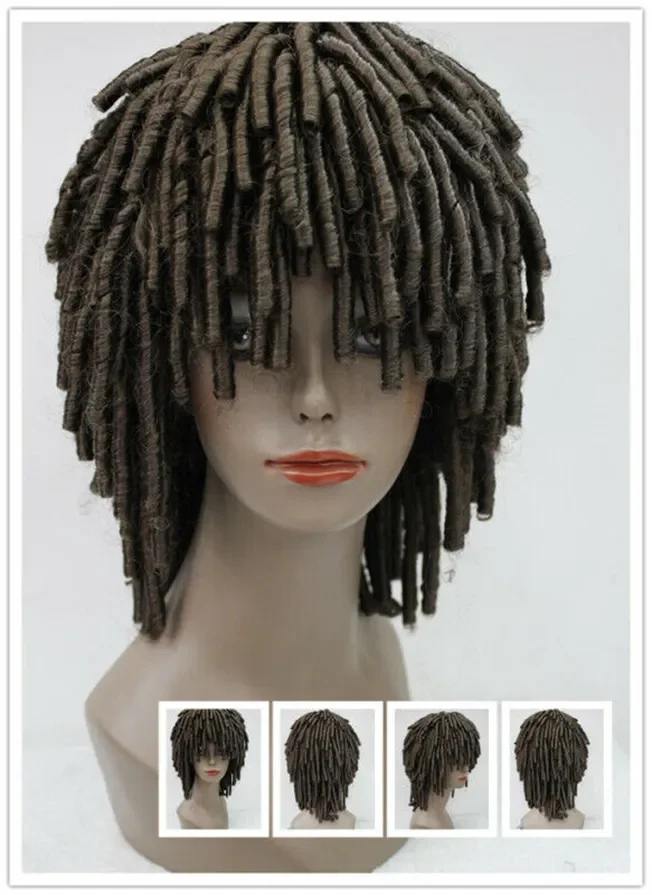 Dread lock Stil Perücken kurze Locken rollt Haar Drama Cosplay Party Frauen Perücke