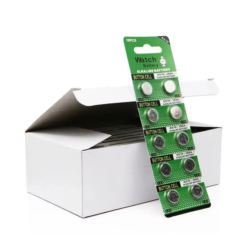 AG10 LR54 1.55V 단추 배터리, 시계, 장난감, 리모컨에 적합-SR54 389 189 LR1130 SR1130 알카라인 단추 셀