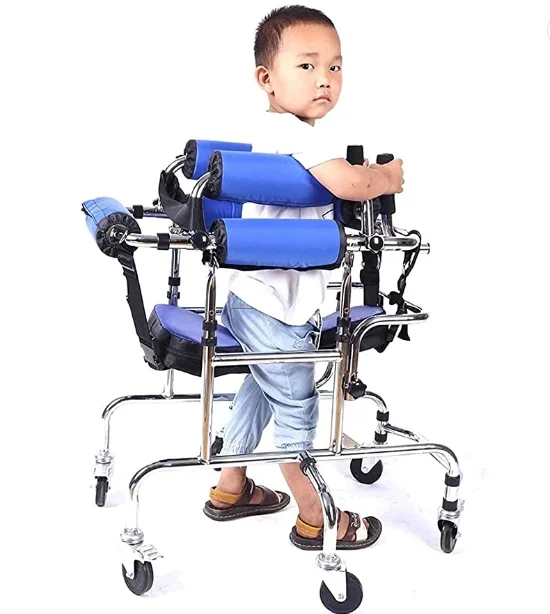 for Size S Children Walker With Universal Wheels Kids Walking Aid For Leg Training Hemiplegia Rehabilitation Cerebral Palsy