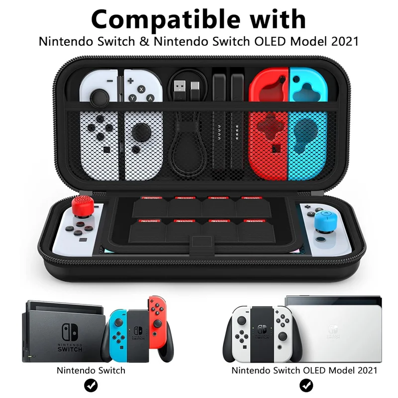 Carrying Case Compatible with Nintendo Switch and Nintendo Switch OLED Models,Portable Travel Case for Accessories and Consoles