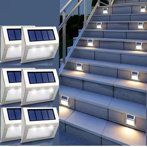 1/2/6PCS Solar Deck Lights 3LED Outdoor Staircase Lights Fence Lights Suitable for Garden Backyard Terrace Stairs