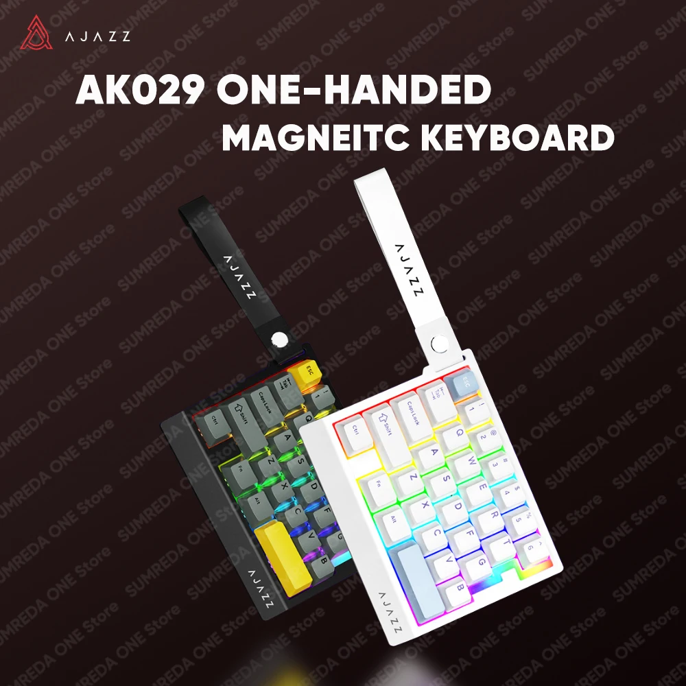 

AJAZZ AK029 Игровая магнитная компактная механическая клавиатура 8K с быстрым возвратом, RGB, горячая замена, мини-цифровая клавиатура, клавиатура