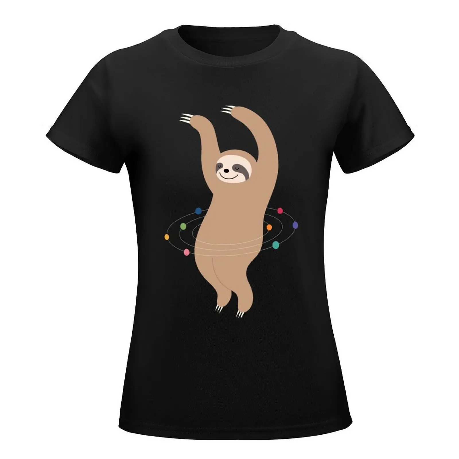 Sloth Galaxy T-Shirt anime korean fashion summer top Short sleeve tee workout shirts for Women loose fit