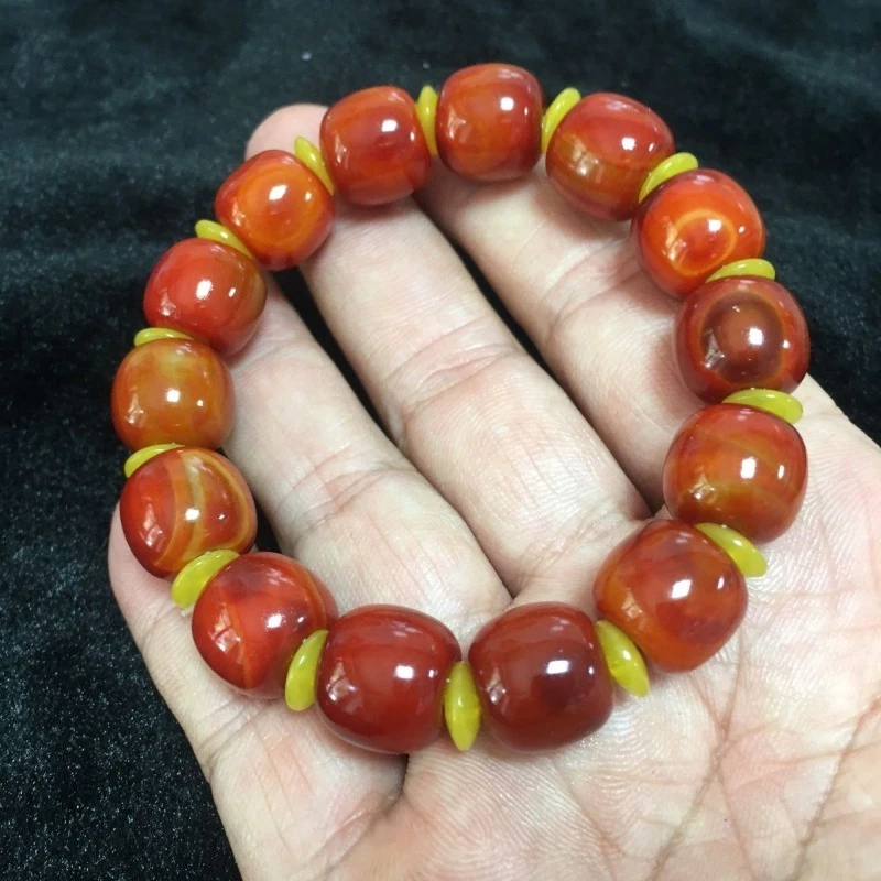 Classic Retro Ethnic Style Agate Single Ring Bracelet. 5