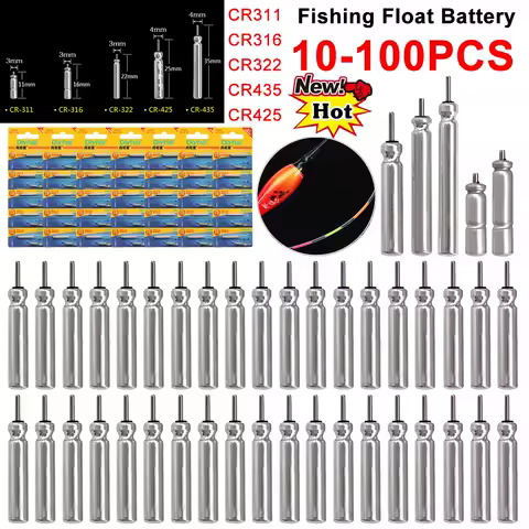 10-100PCS Electronic Fishing Float Battery CR311 CR316 CR322 CR425 CR435 Luminous Night Fishing Floats Lithium Pin Battery Tool