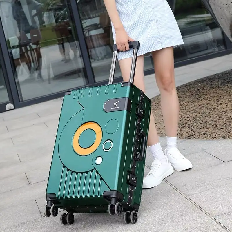 Hot!New Arrival upgrade Fashion Aluminium Frame Rolling Luggage box Women&Men 20 22 24 26 28 Inch Trolley Suitcase Travel Bag