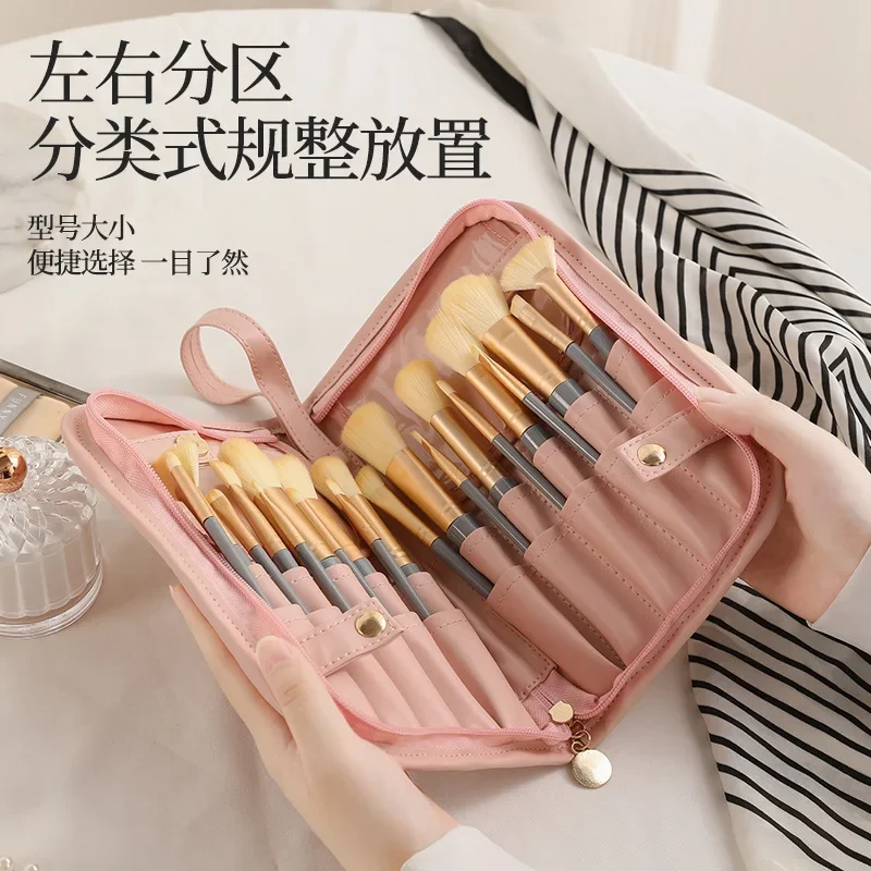 Fashion Women Cosmetic Bag Travel Pu Leather Ladies Makeup Brush Storage Bag Portable Case Female Eyebrow Pencil Purse Handbags