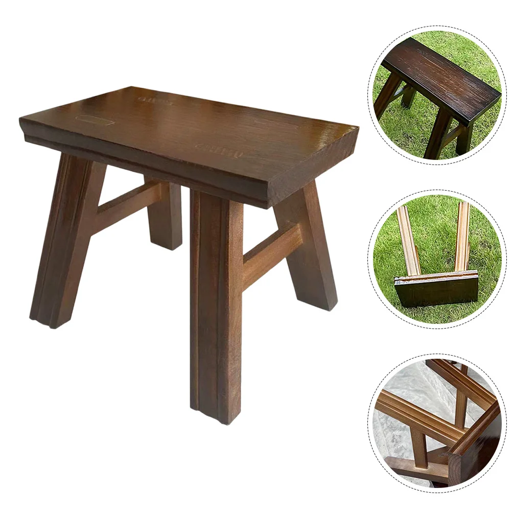 

Wood Step Stool Small Wooden Footstool for Adults Bathroom Kitchen Bedroom Shoe Change Dance Rustic Bench