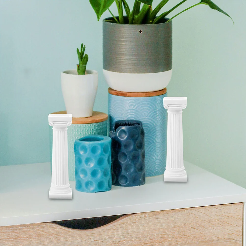 

8Pcs Roman Pillar Cake Stacking Columns Small Mini Roman Column Photo Prop for Wedding Cake Decoration Table Decor Crafts