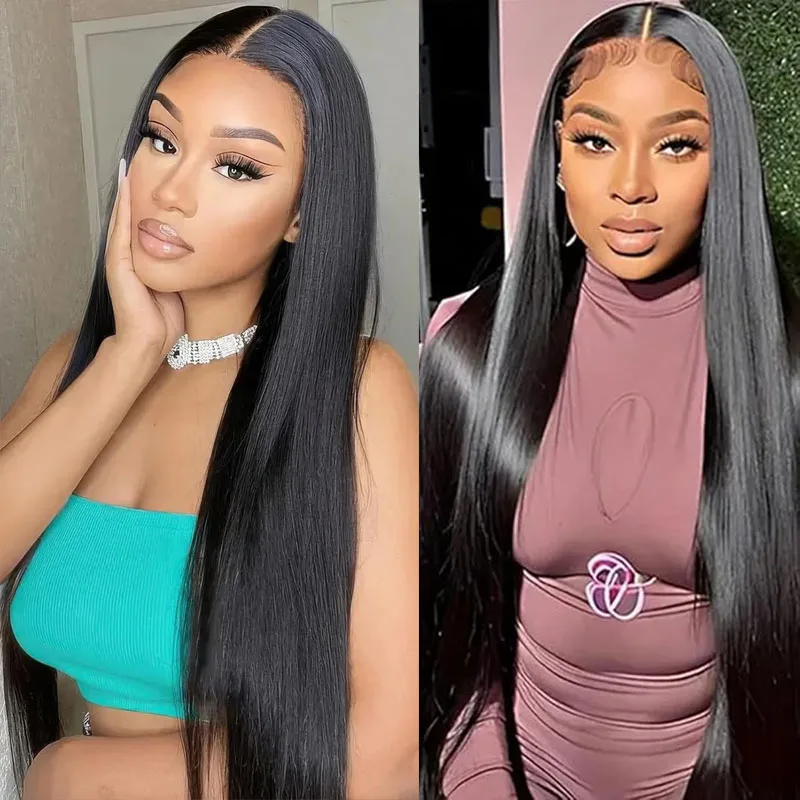

250 Density Bone Straight 13X6 Hd Lace Frontal Wigs 13X4 Lace Front Pre Plucked 100% Human Hair wigs 30 40 Inch For Black Women