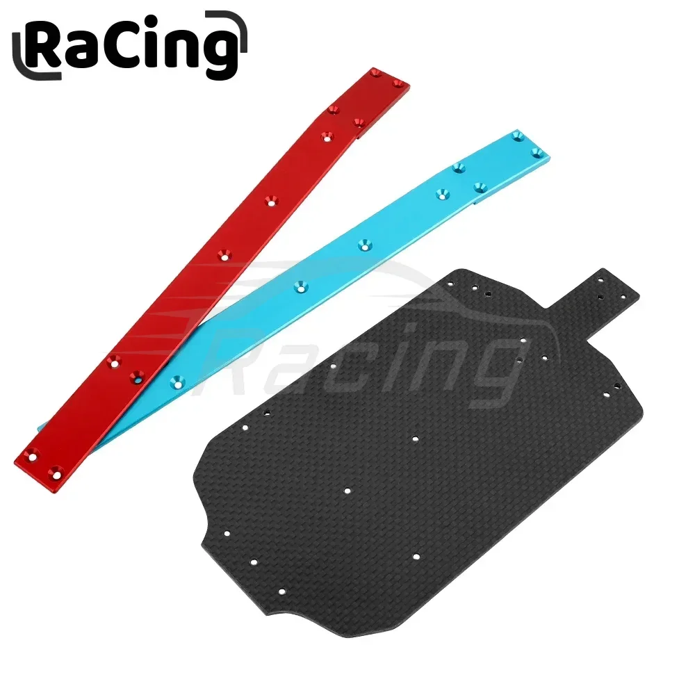 Carbon Fiber Base Plate + Alloy Chassis Guard Rail Kit for 1/14  MJX Hyper Go 14209 14210 Metal Ugrade Parts Accessories