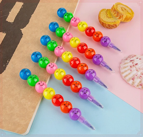 24 Pcs Wholesale Tanghulu 7 in 1 Wooden Lead Pencils Crayon for School Office Student Stationary Writing Supplies