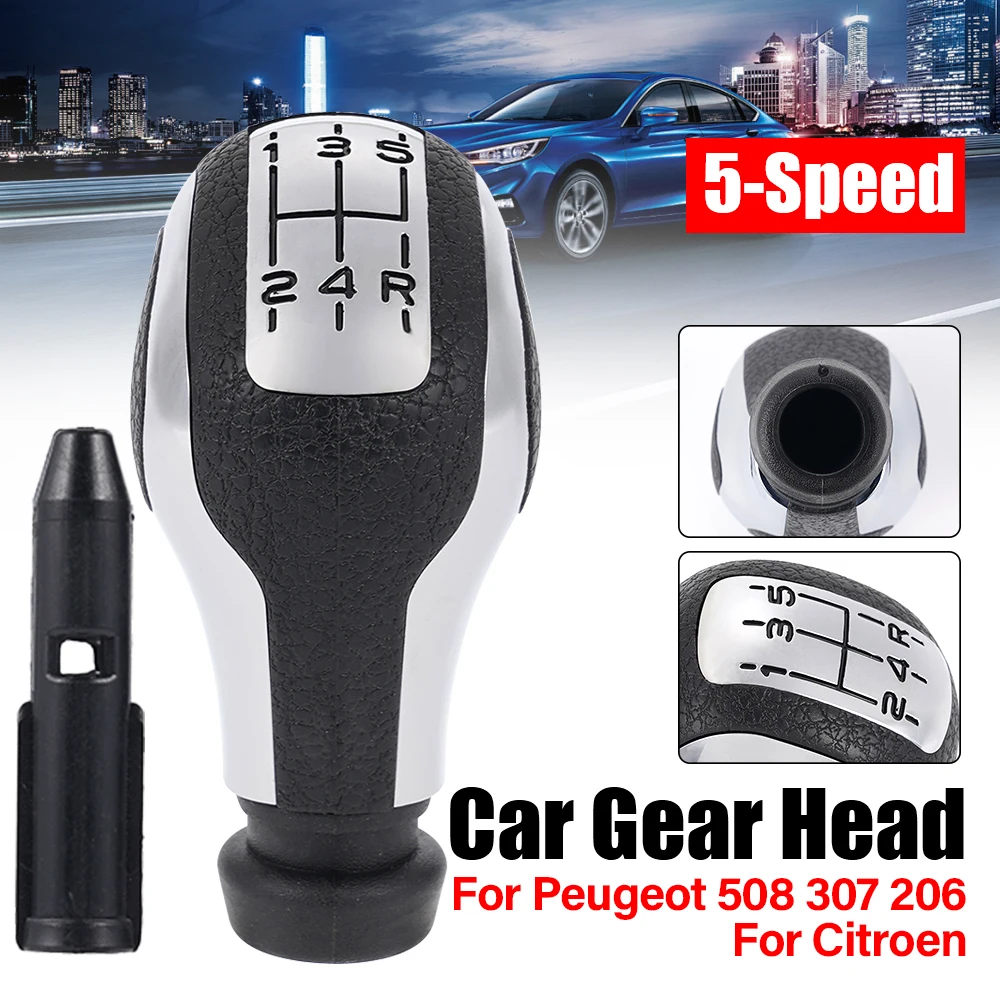 

Автомобильная ручка переключения передач, 5-скоростная пластиковая ручка для Peugeot 106 206 207 208 307 308 407 408 508 Citroen C5, аксессуары для интерьера